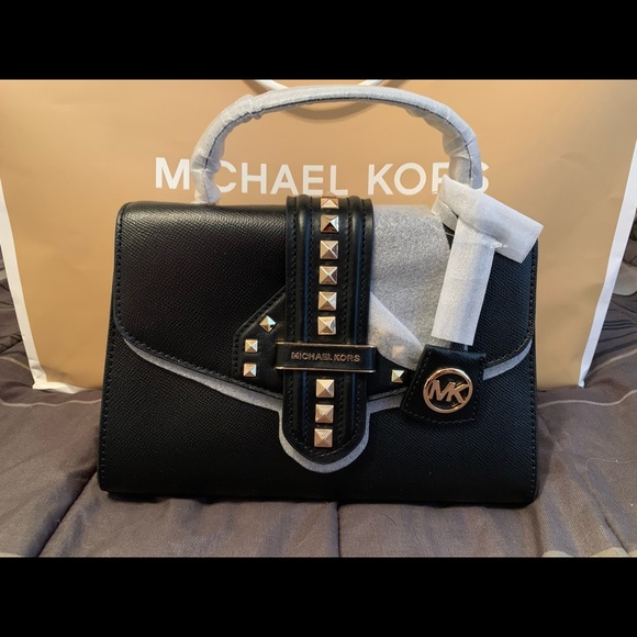 New Michael Kors Bleecker Small Studded Satchel - Picture 8 of 9